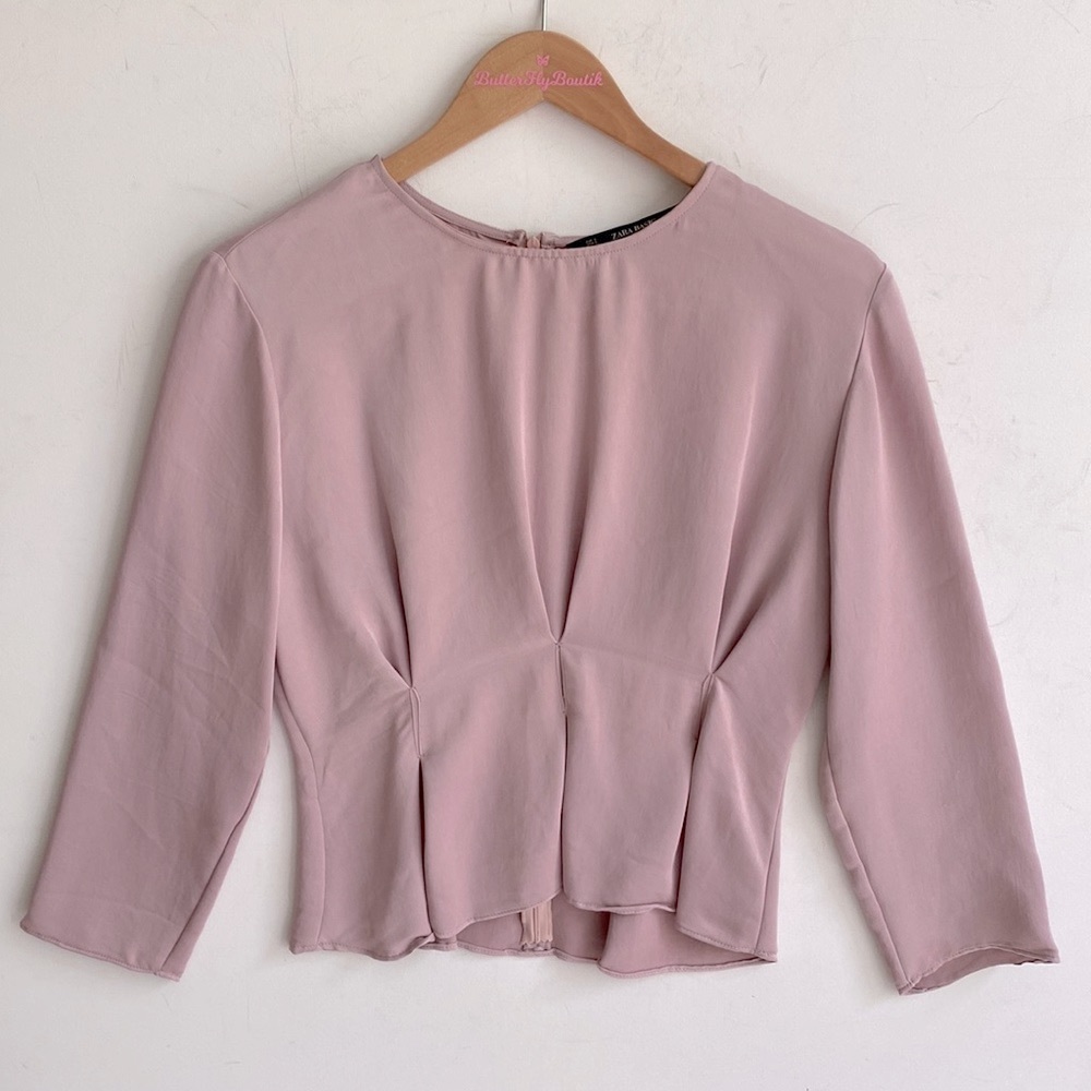 Zara Lavender Peplum Blouse, Size S